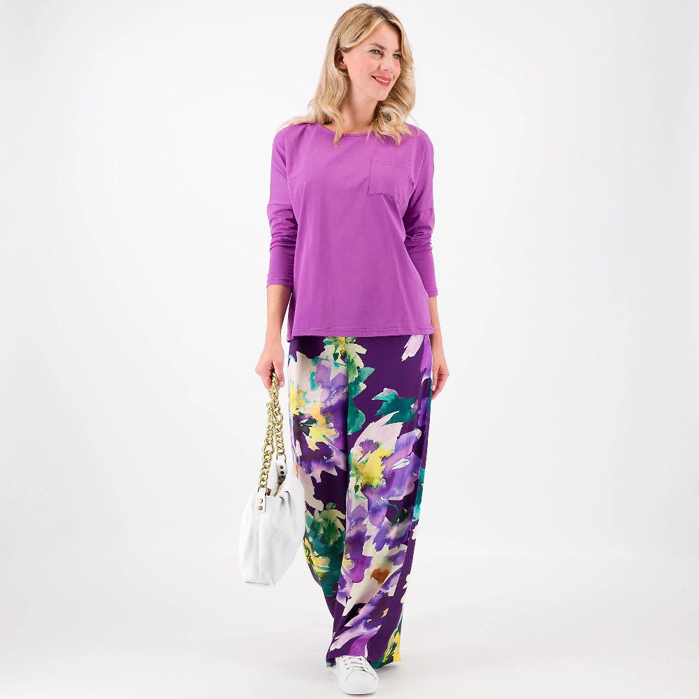 QVC Studio 19 Blusa In Jersey Di Cotone Con Taschino