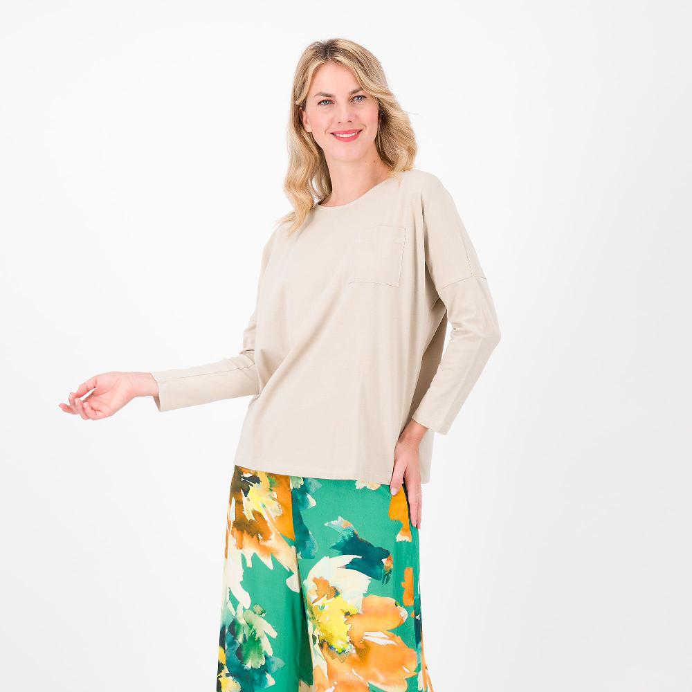 QVC Studio 19 Blusa in jersey di cotone con taschino
