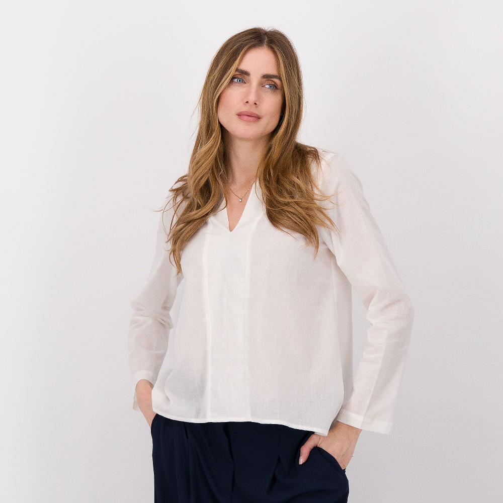 QVC Studio 19 Blusa in mussola di cotone a maniche lunghe