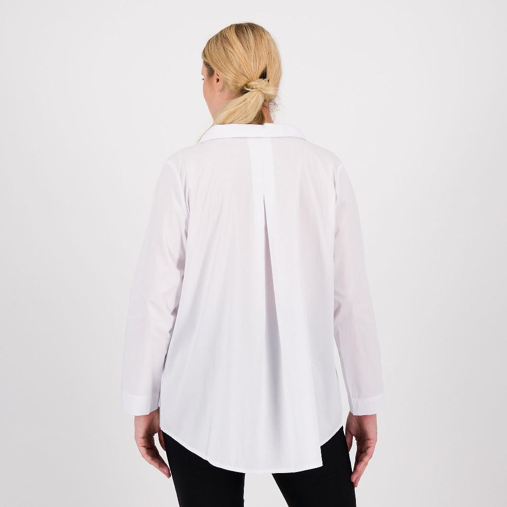 QVC Studio 19 Camicia In Popeline Linea A Trapezio Con Collo Piatto
