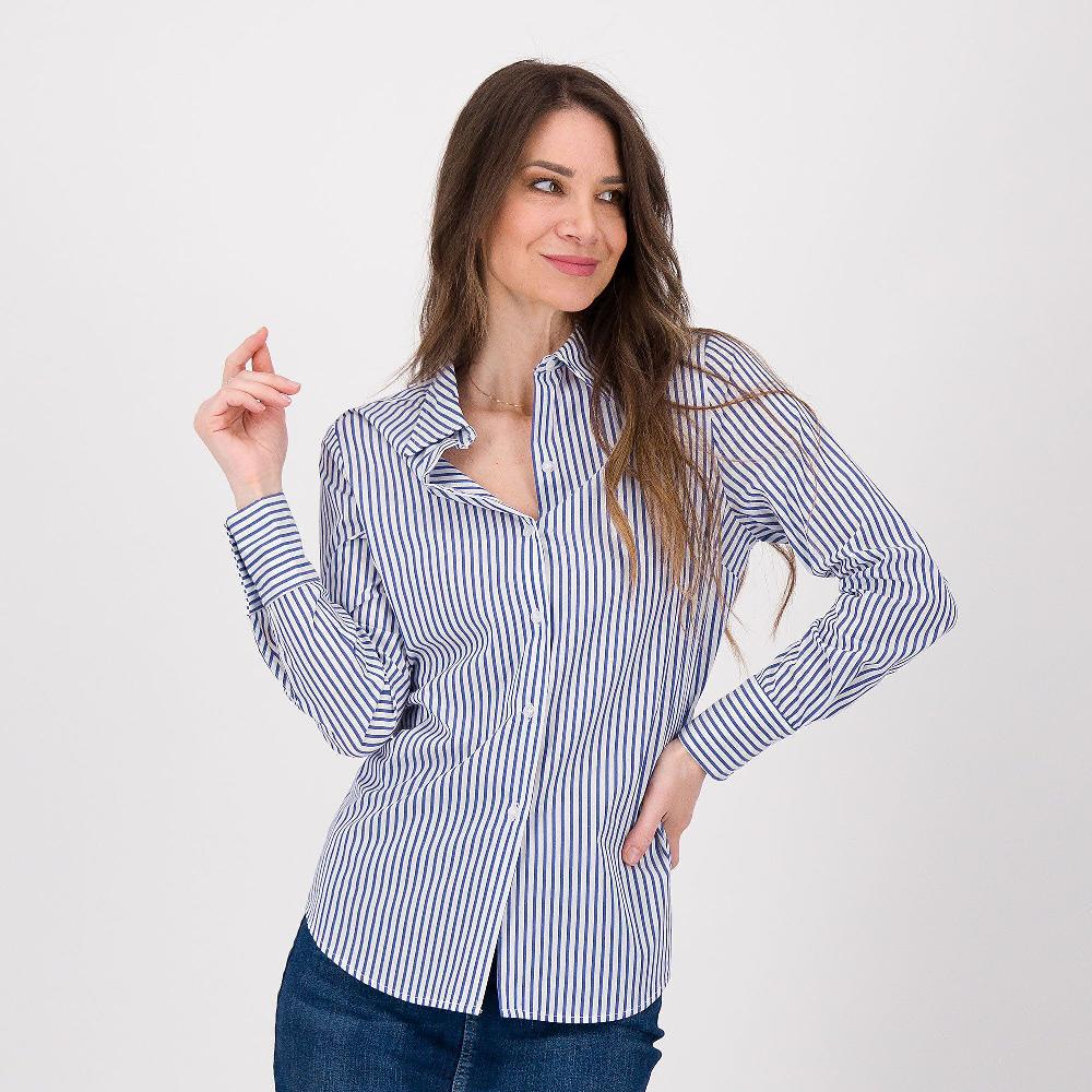 QVC Studio 19 Camicia misto cotone tinto filo a righe