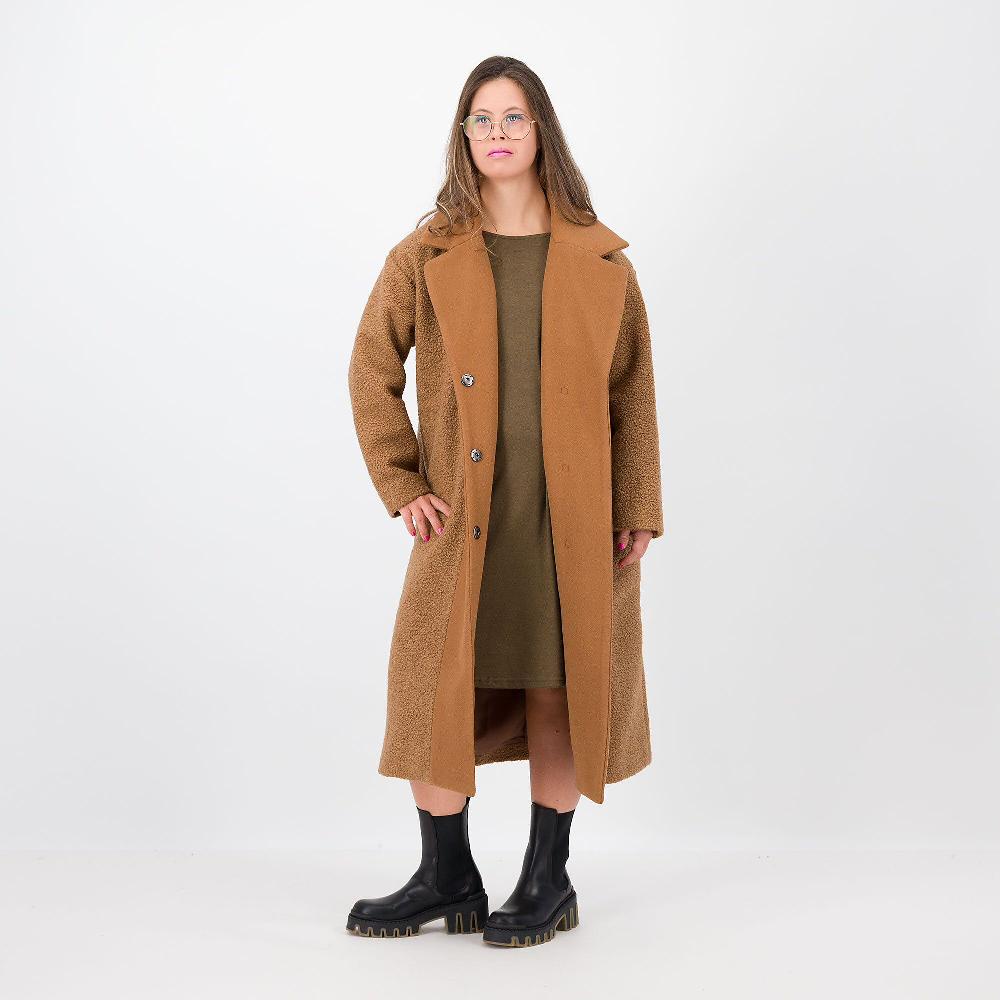 QVC Studio 19 Cappotto foderato in tessuto orsetto e panno
