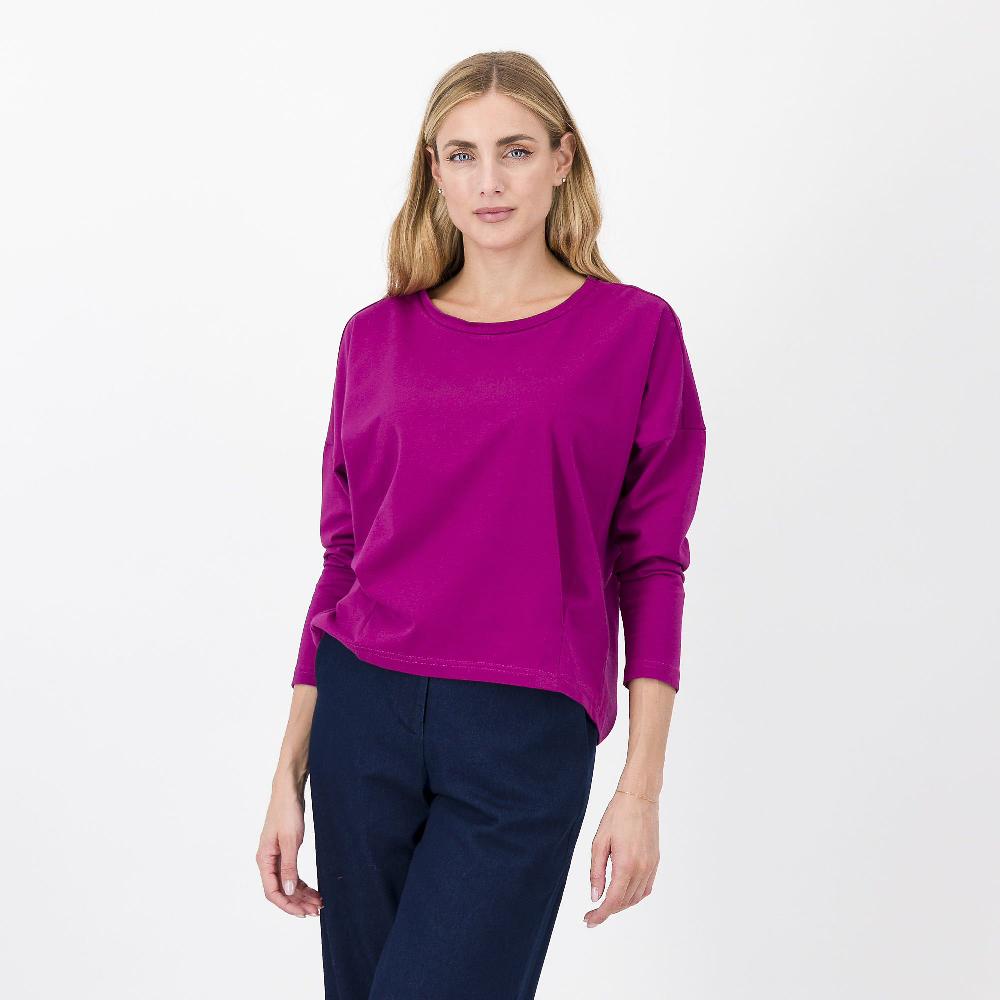 QVC Studio 19 Felpa scollo tondo con riprese davanti