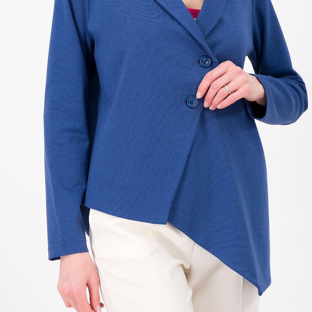 QVC Studio 19 Giacca Asimmetrica Punto Milano Viscosa Allacciatura Obliqua Made In Italy