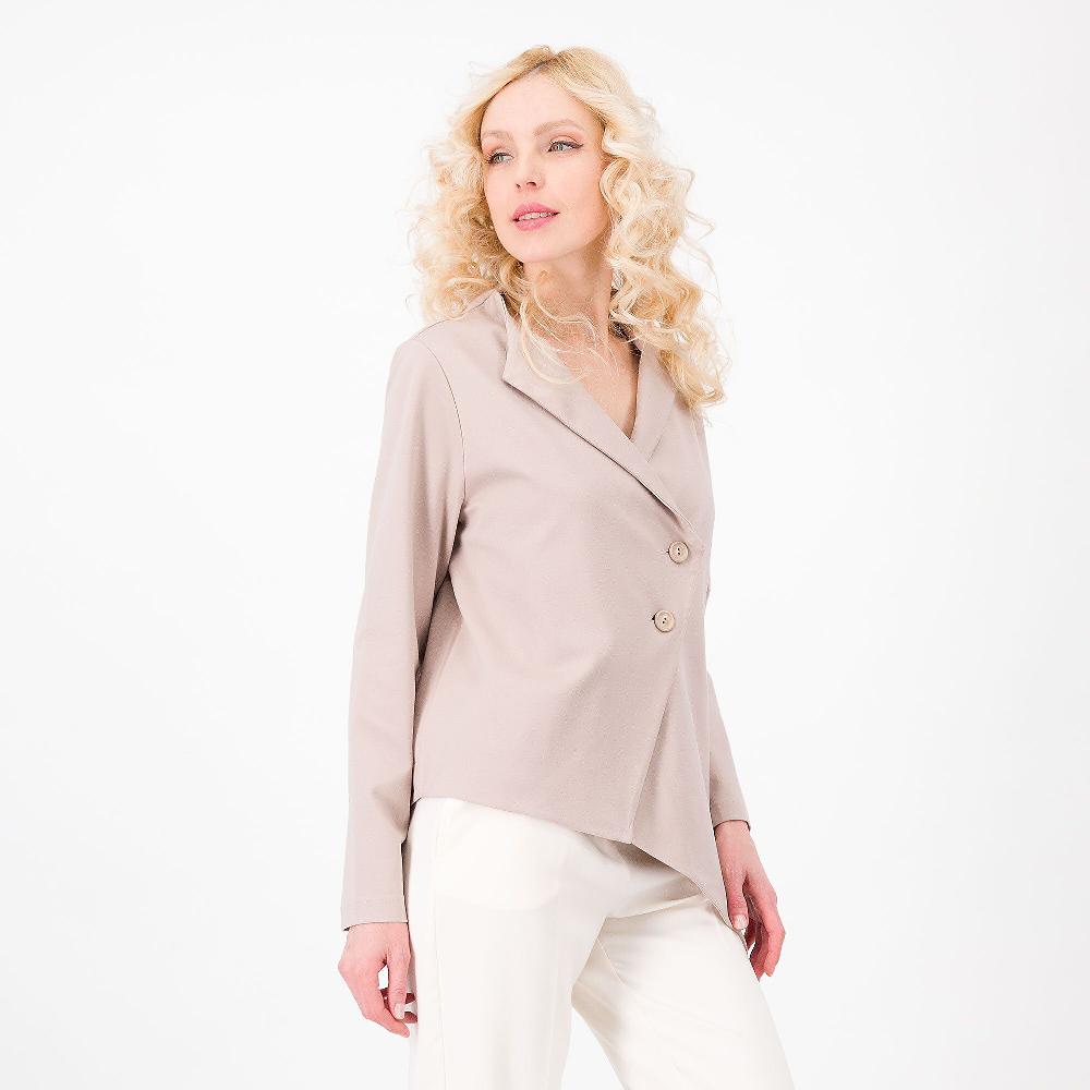 QVC Studio 19 Giacca asimmetrica Punto Milano viscosa Allacciatura obliqua Made in Italy