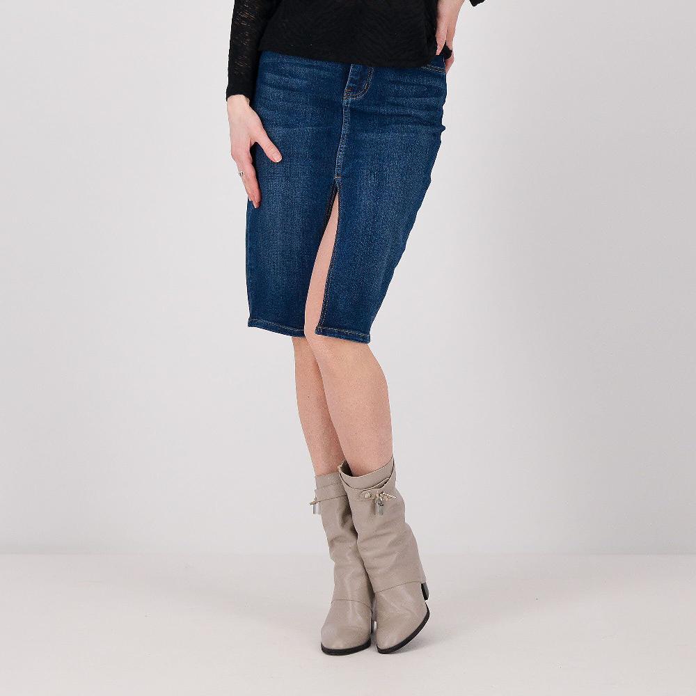 QVC Studio 19 Gonna di jeans a matita modello 5 tasche