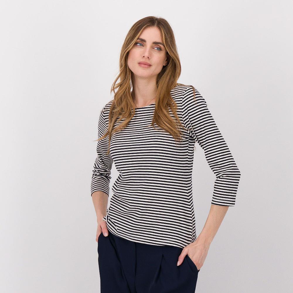 QVC Studio 19 Maglia a righe in jersey misto cotone stretch