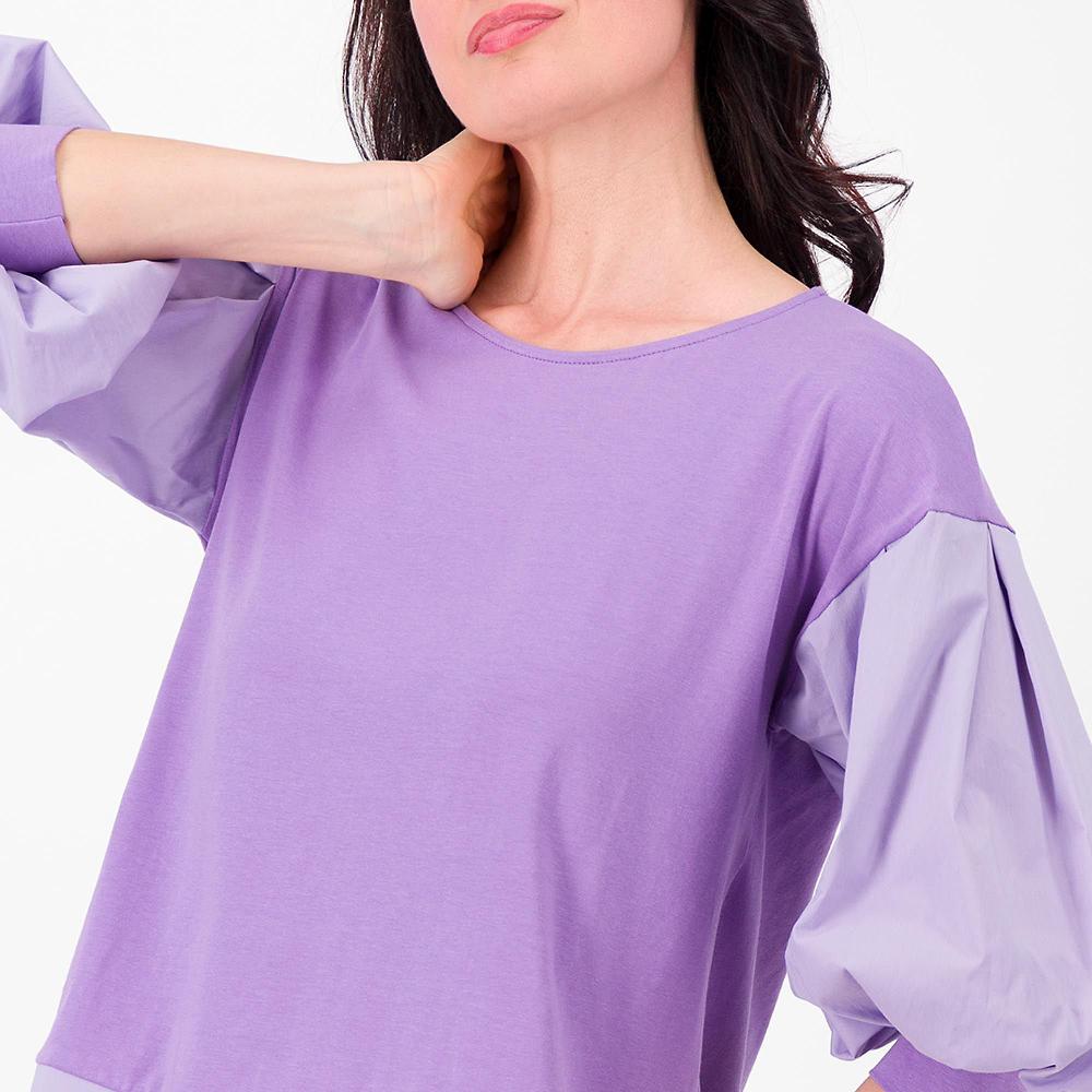 QVC Studio 19 Maglia In Jersey Di Cotone Stretch Inserti In Popeline Made In Italy