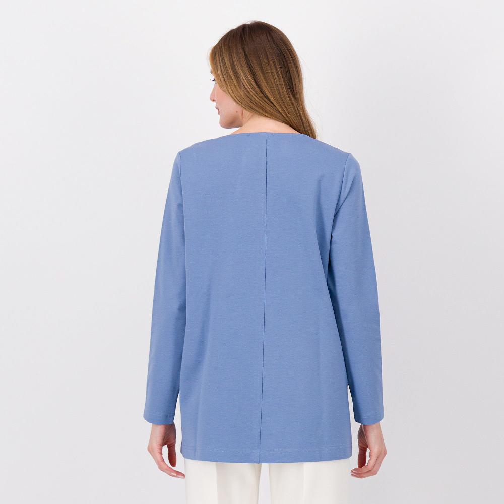 QVC Studio 19 Maglia In Punto Milano Leggero Con Motivo Nervatura Centrale Scollo V