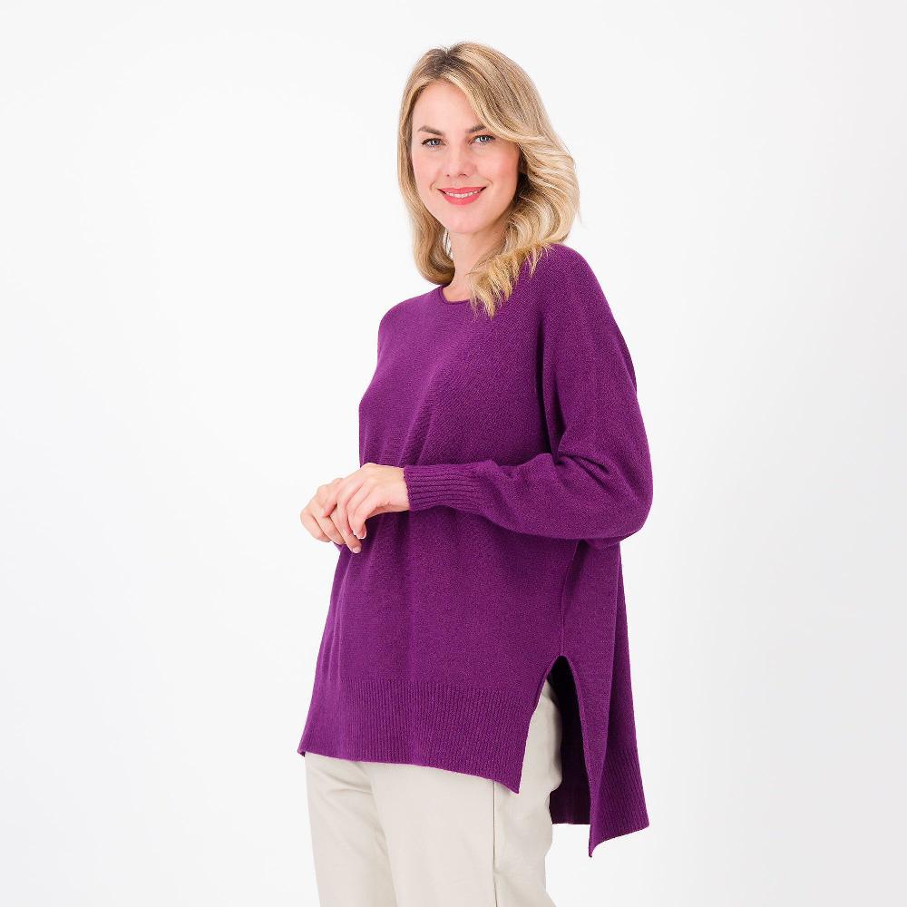 QVC Studio 19 Maglioncino in filato misto viscosa con spacchi e coste