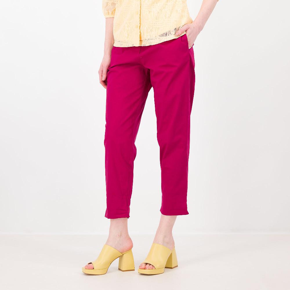 QVC Studio 19 Pantaloni a carota Popeline di cotone Risvolto al fondo Made in Italy