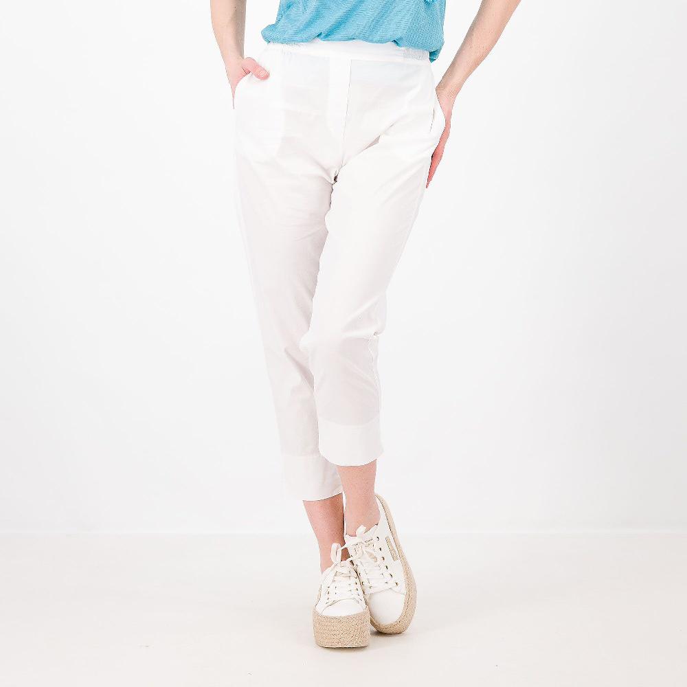 QVC Studio 19 Pantaloni a carota Popeline di cotone Risvolto al fondo Made in Italy