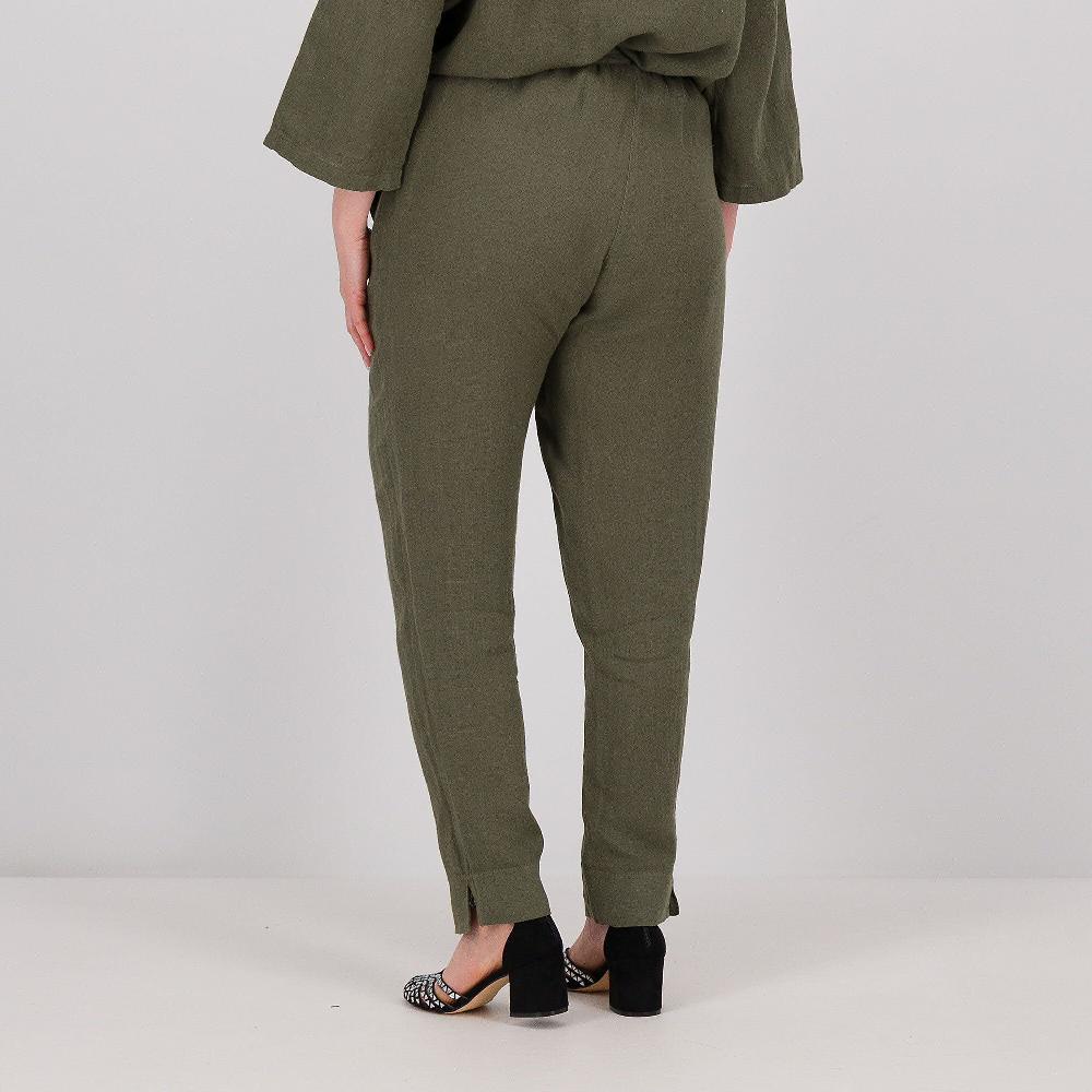 QVC Studio 19 Pantaloni Jogger In Lino Con Spacco Al Fondo