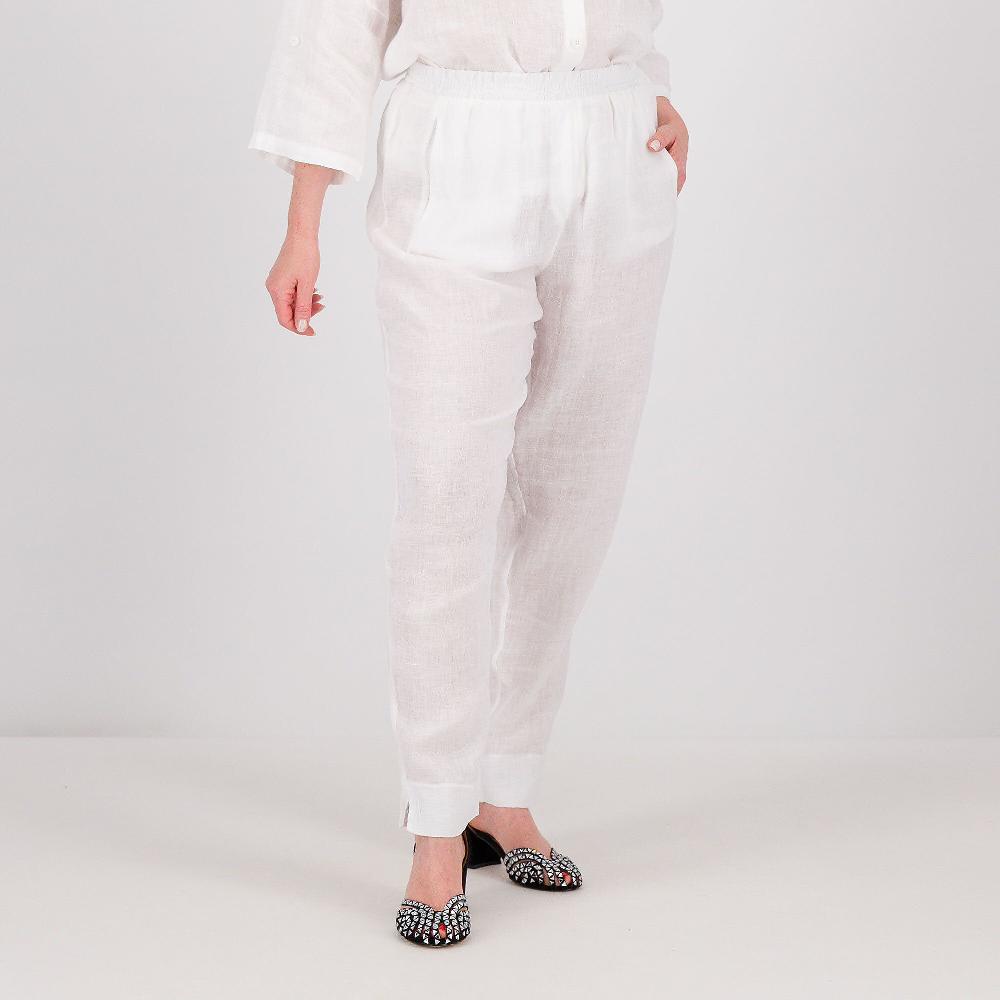 QVC Studio 19 Pantaloni jogger in lino con spacco al fondo