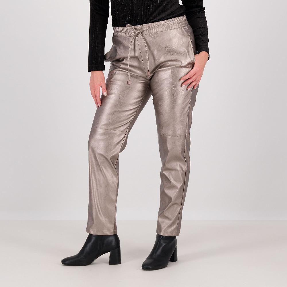 QVC Studio 19 Pantaloni lunghi in tessuto spalmato con elastico in vita