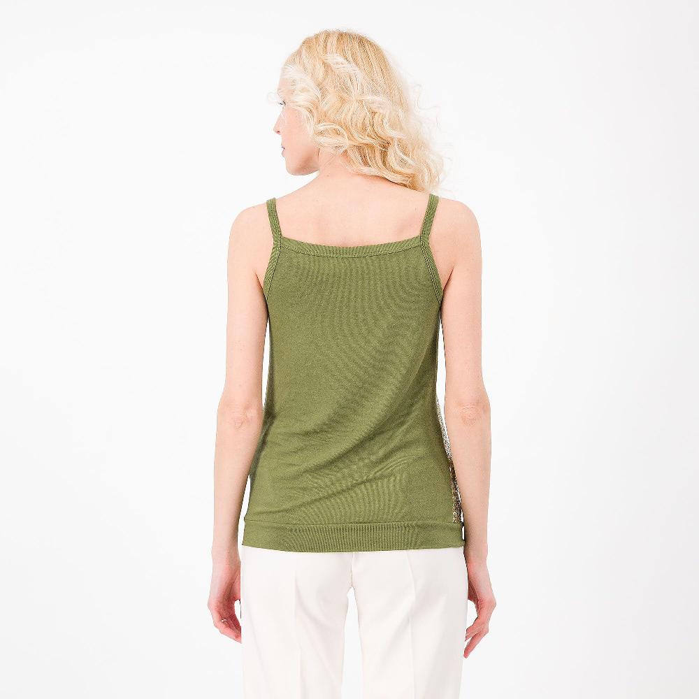 QVC Studio 19 Top Scollo Tondo Paillettes Fantasia E Jersey A Costine Made In Italy