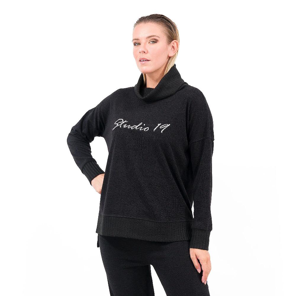 QVC Studio 19 Tunica in maglia misto viscosa Con ricamo Made in Italy