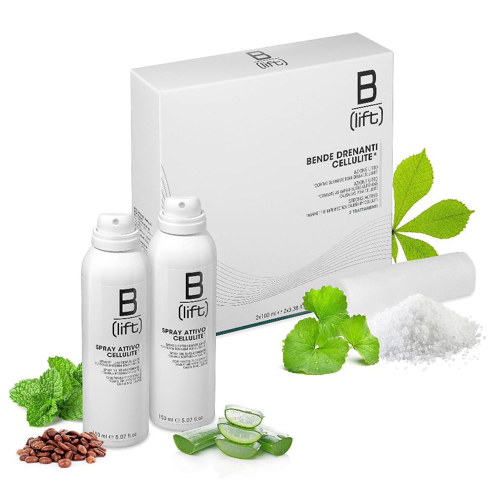 QVC Syrio B-LIFT Kit Cellulite: 2 spray Attivo e bende drenanti