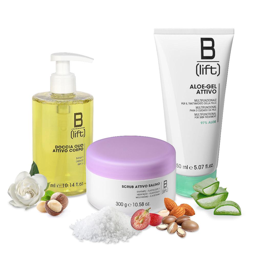 QVC Syrio B-LIFT Kit Idratante: Scrub Salino Bagnoschiuma Aloe-gel