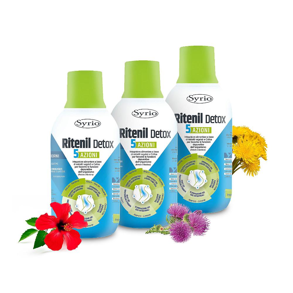 QVC Syrio Ritenil Detox 5 Azioni; Integratore Per Il Benessere 3x500ml