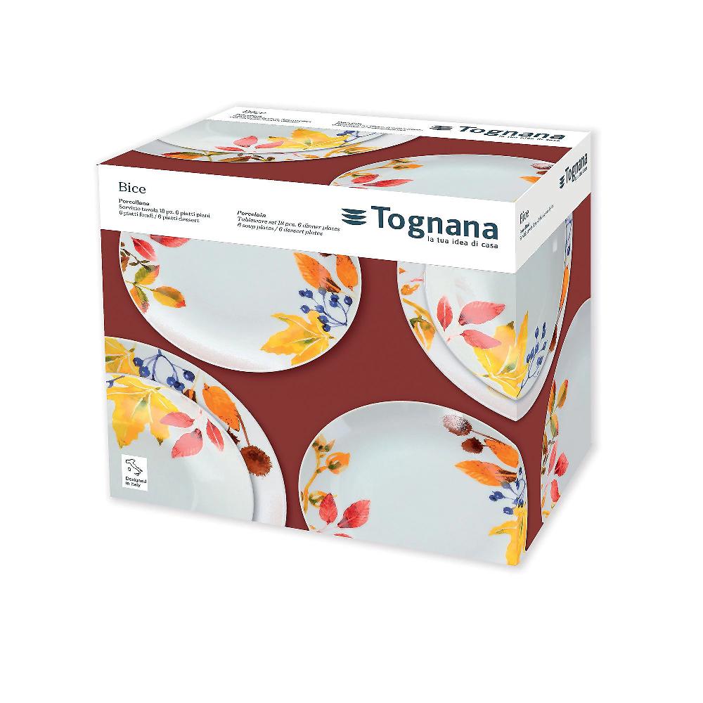 QVC Tognana Servizio Piatti 18 Pezzi Bice E Tovaglia Da 6 Persone