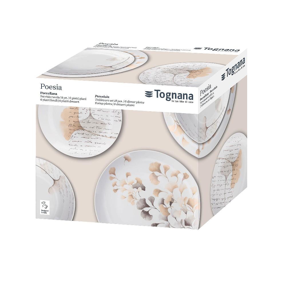 QVC Tognana Servizio Tavola 18 Pz Decoro Poesia + Tovaglia Libellule