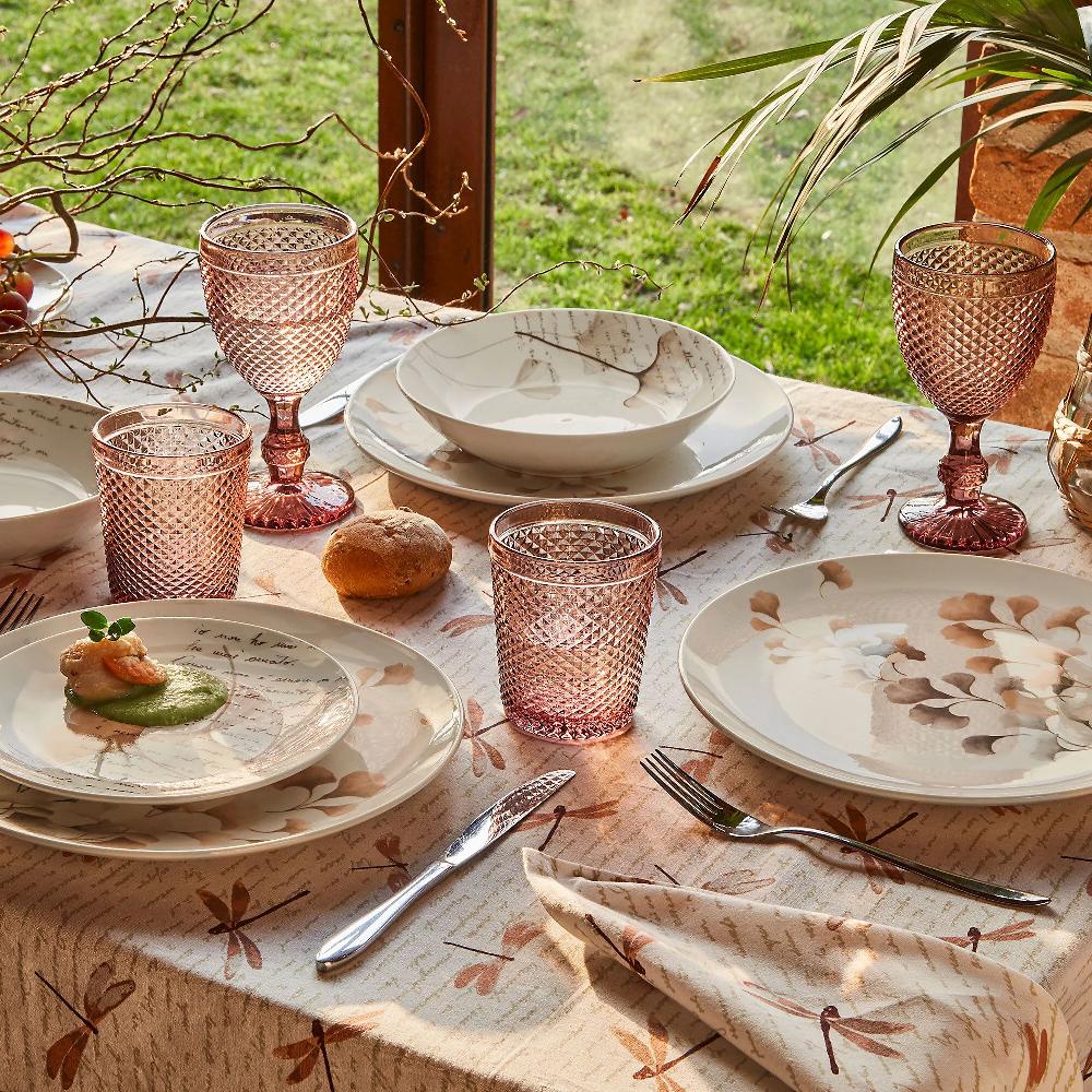 QVC Tognana Servizio Tavola 18 Pz Decoro Poesia + Tovaglia Libellule