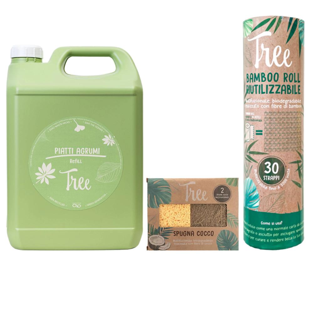 QVC Tree original Sgrassatore agli agrumi rotolo in bamboo e spugna cocco