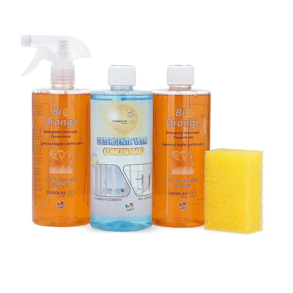QVC Turboline 2 sgrassatori universali Bio Orange +detergente vetri