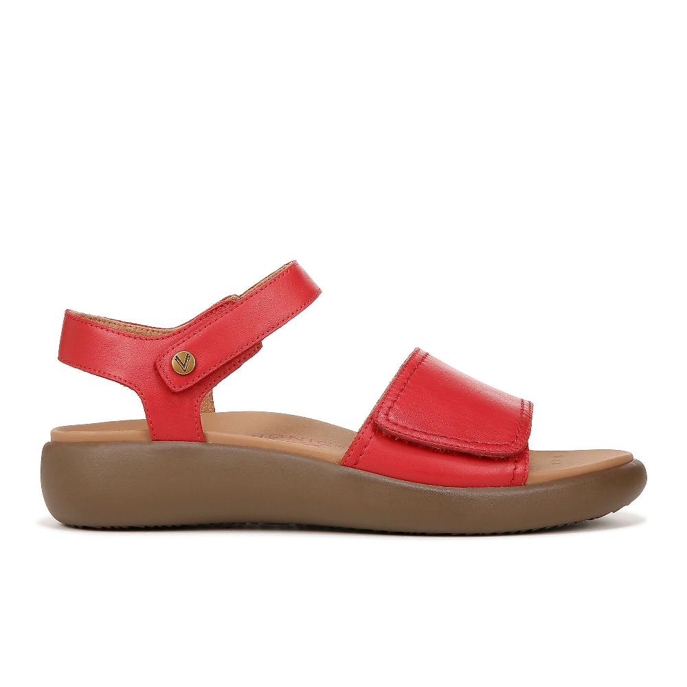 QVC Vionic Sandali in pelle con fasce regolabili con velcro