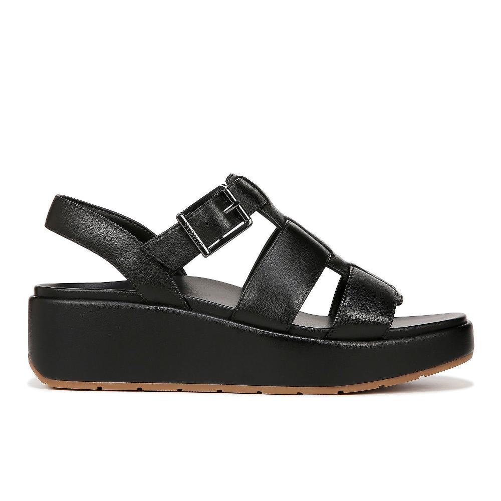 QVC Vionic Sandalo in pelle con chiusura con velcro e fibbia decorativa