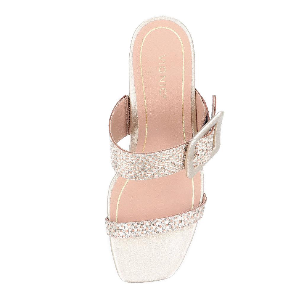 QVC Vionic Sandalo In Pelle Con Maxi Fibbia E Soletta Ortotica