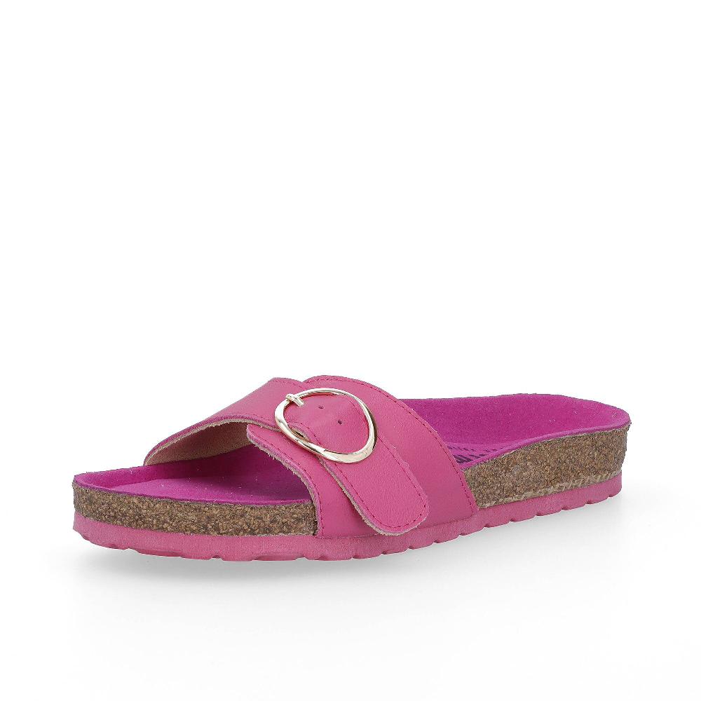 QVC Vitaform Ciabatta con tomaia in pelle e cinturino regolabile