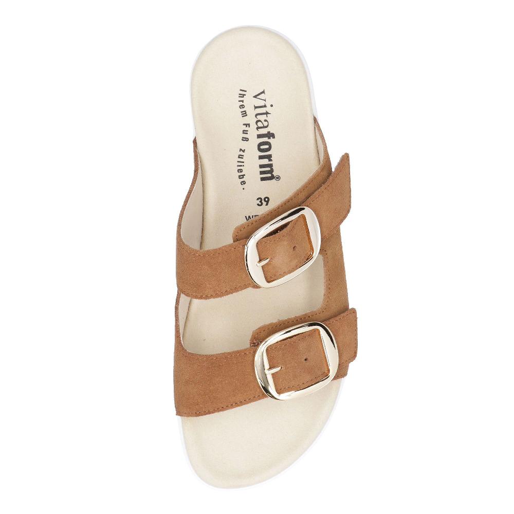 QVC Vitaform Ciabatte In Pelle Scamosciata Con Fibbie