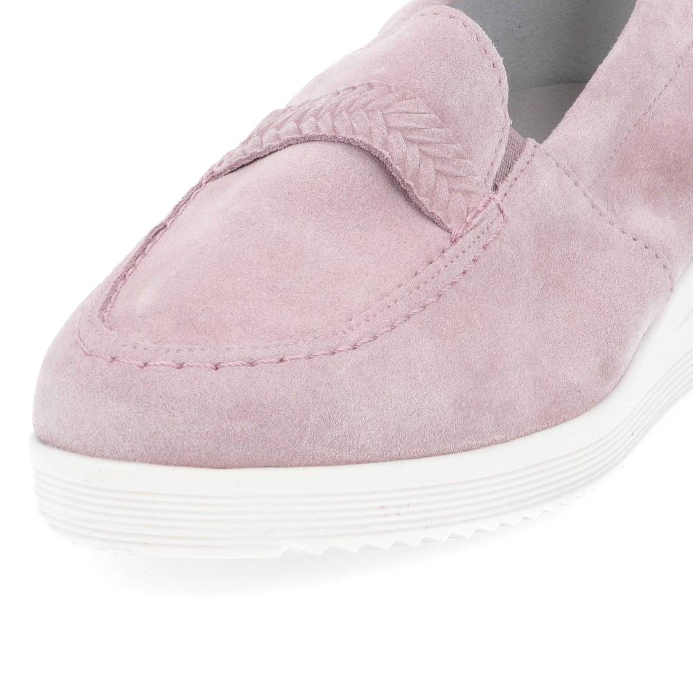 QVC Vitaform Mocassini In Pelle Scamosciata Con Fascia Ricamata