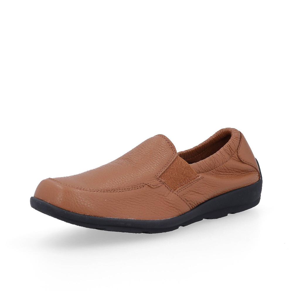 QVC Vitaform Mocassini in pelle uomo con inserti elastici
