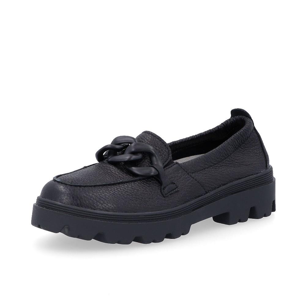 QVC Vitaform Mocassino in pelle Motivo catena Soletta Air Cushioned Tacco 3 cm