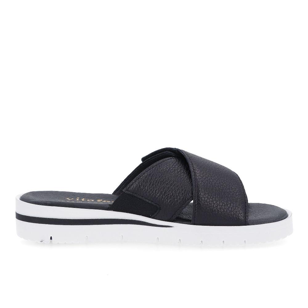 QVC Vitaform Sabot In Pelle Fascia Incrociata Con Inserto Elastico E Velcro