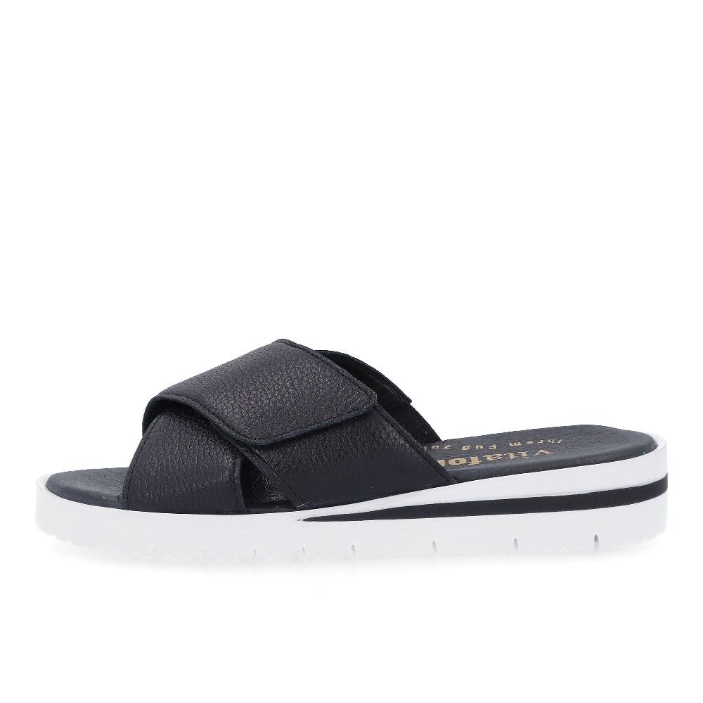 QVC Vitaform Sabot In Pelle Fascia Incrociata Con Inserto Elastico E Velcro