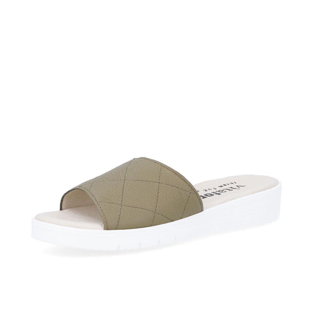 QVC Vitaform Sabot in pelle Fascia trapuntata con inserto elastico Suola 3 5 cm