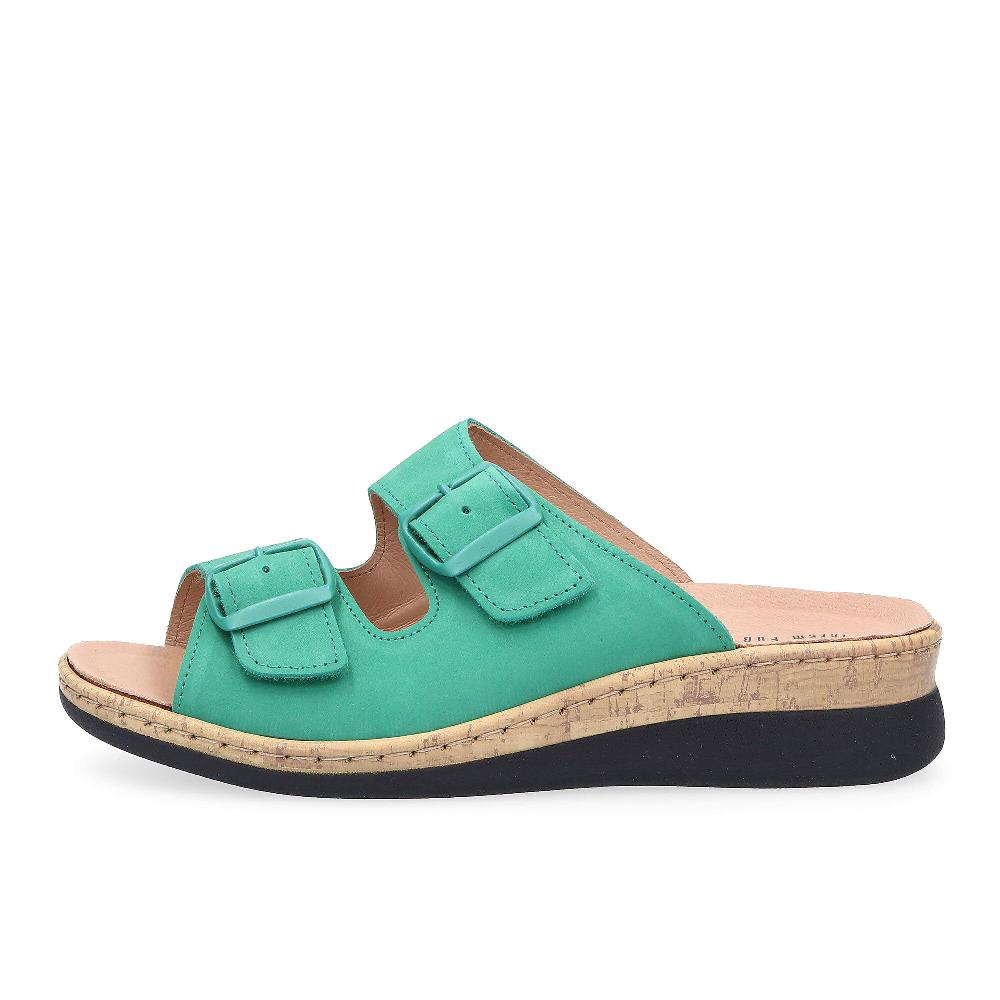 QVC Vitaform Sandali A Ciabatta In Pelle Scamosciata Con Fibbie