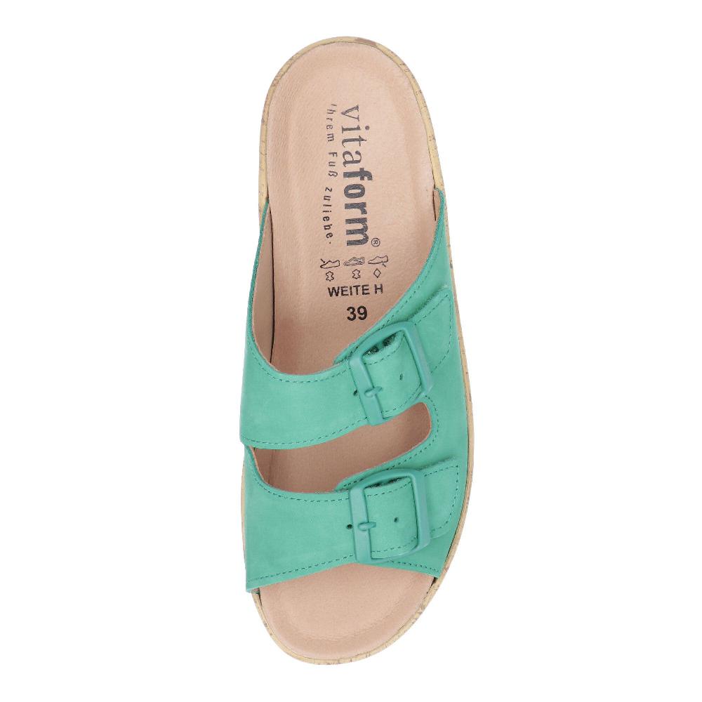 QVC Vitaform Sandali A Ciabatta In Pelle Scamosciata Con Fibbie
