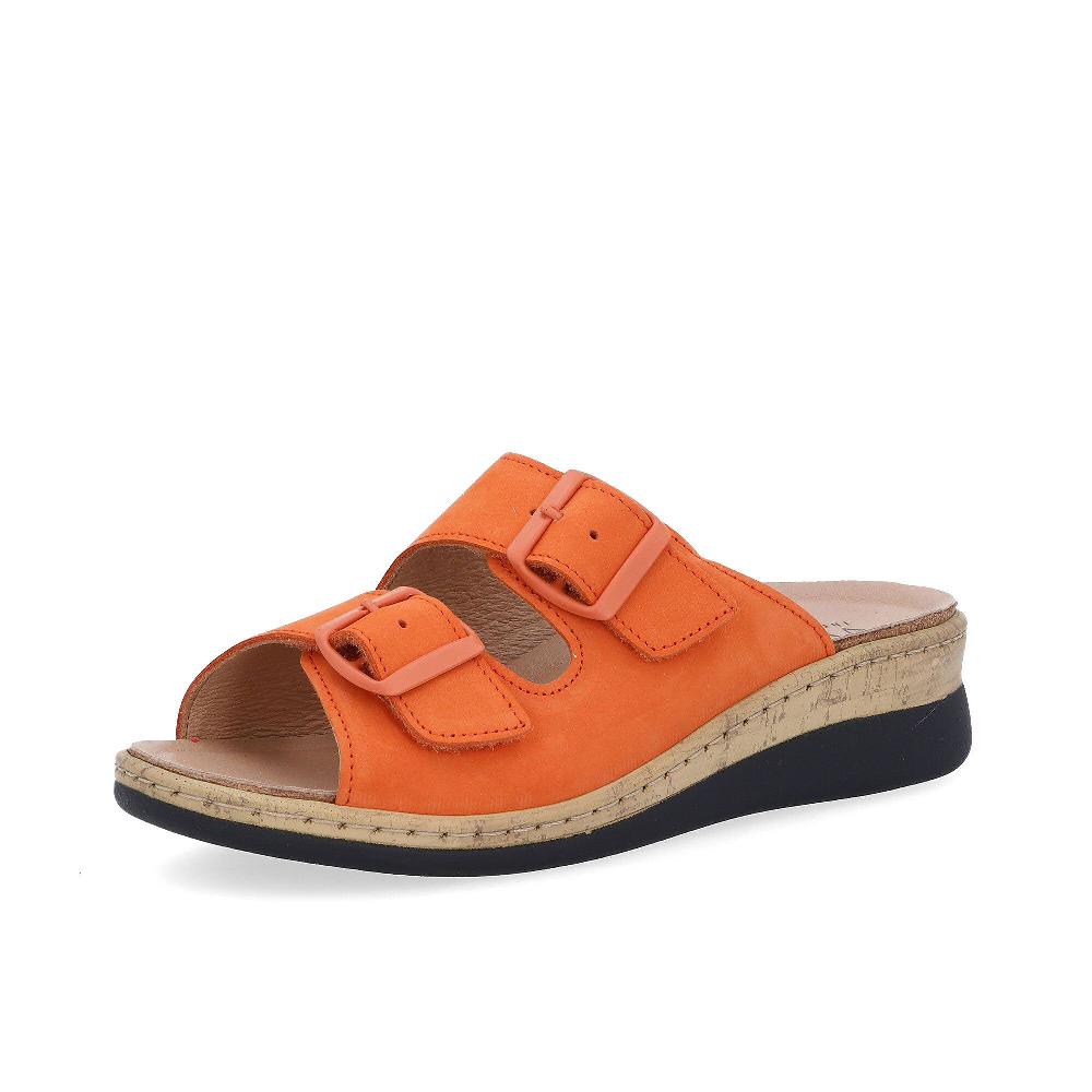 QVC Vitaform Sandali a ciabatta in pelle scamosciata con fibbie