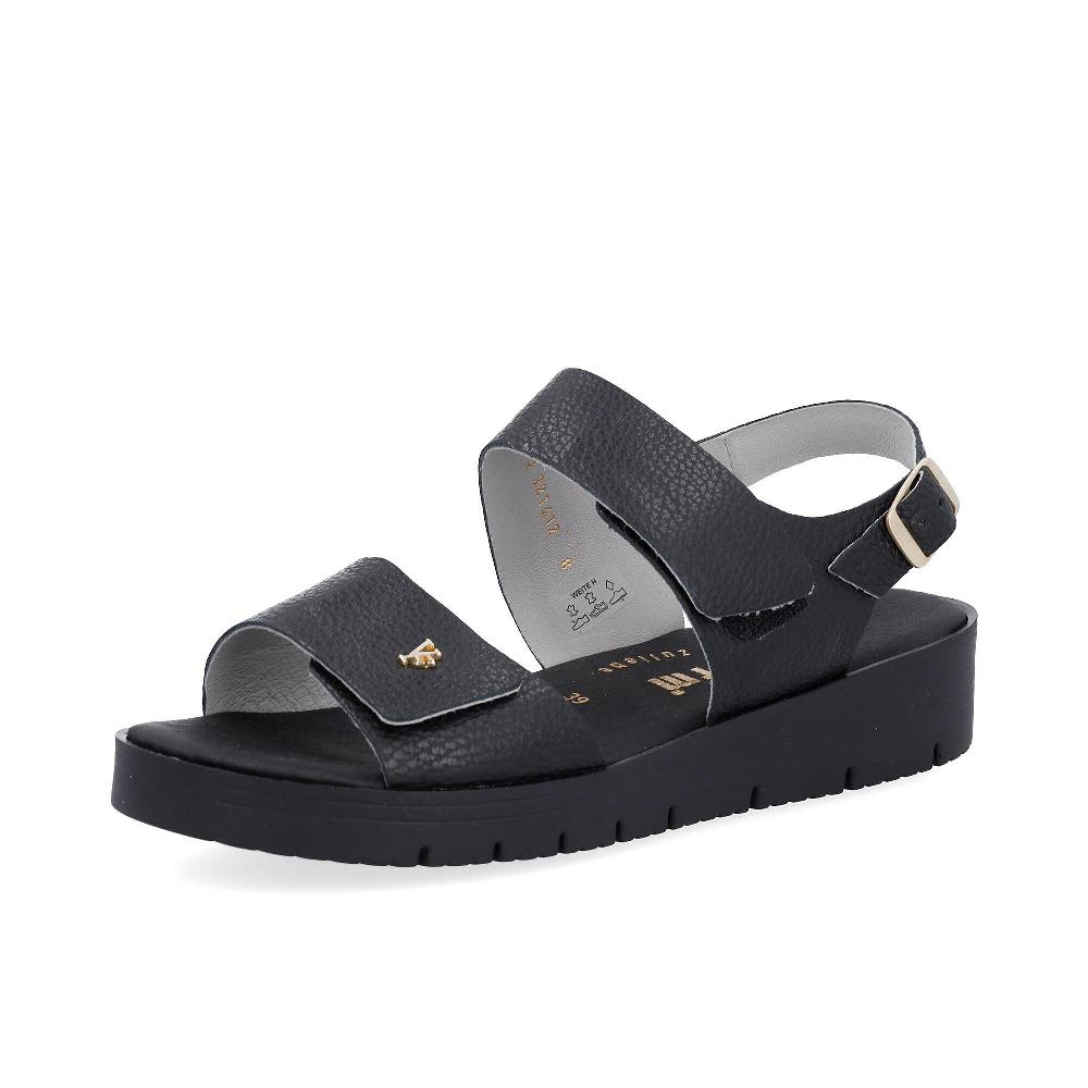 QVC Vitaform Sandali in pelle con cinturino e fasce regolabili con velcro