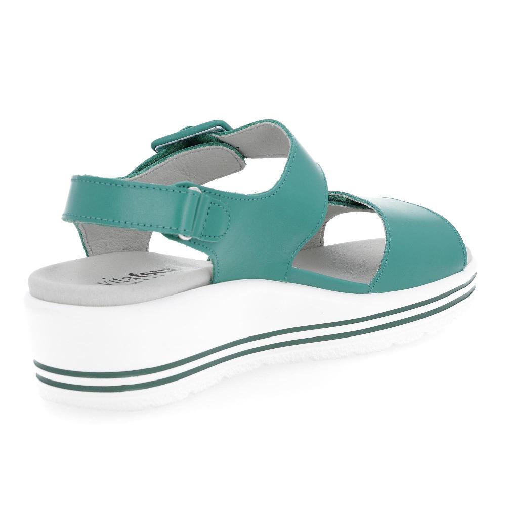 QVC Vitaform Sandali In Pelle Fasce Regolabilii Con Velcro