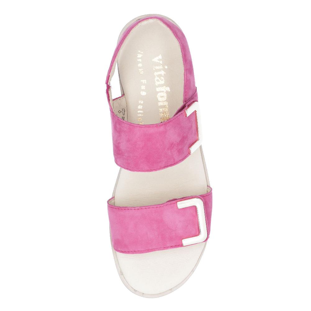 QVC Vitaform Sandali In Pelle Scamosciata Con Fasce Regolabili Con Velcro