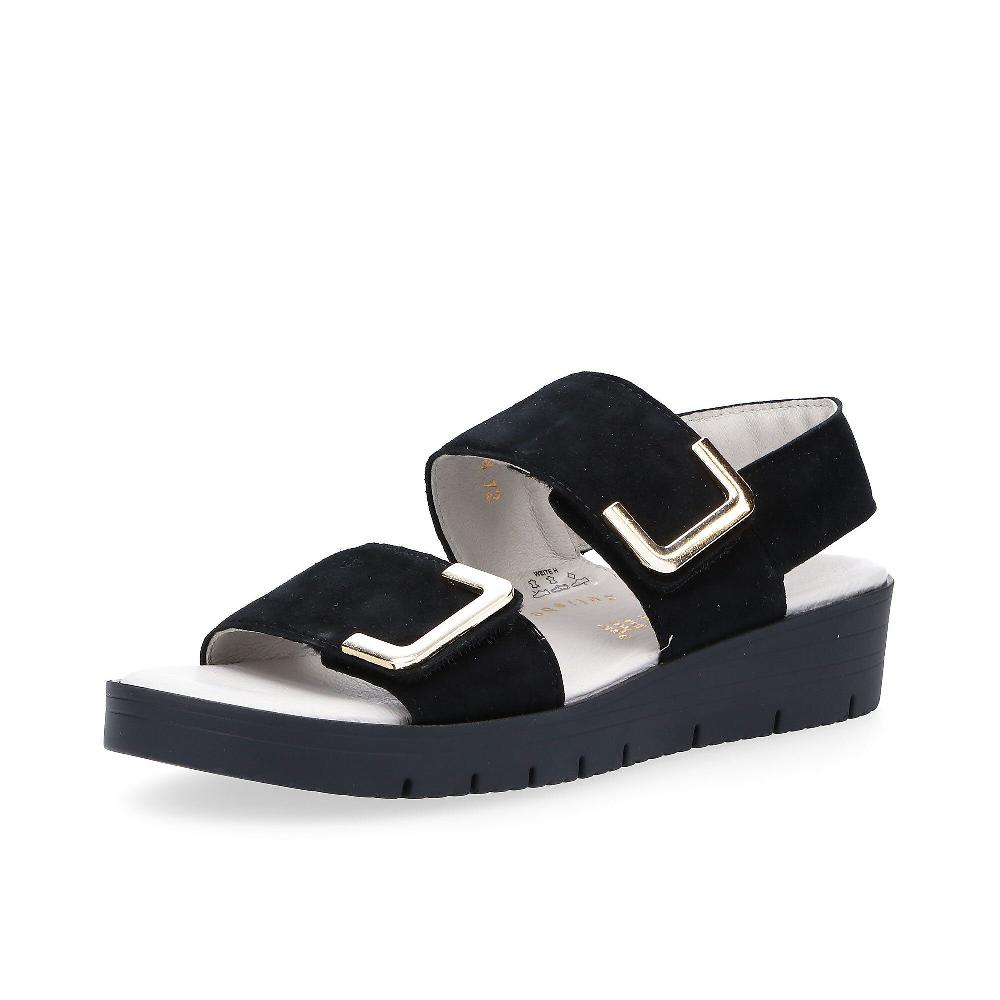 QVC Vitaform Sandali in pelle scamosciata con fasce regolabili con velcro