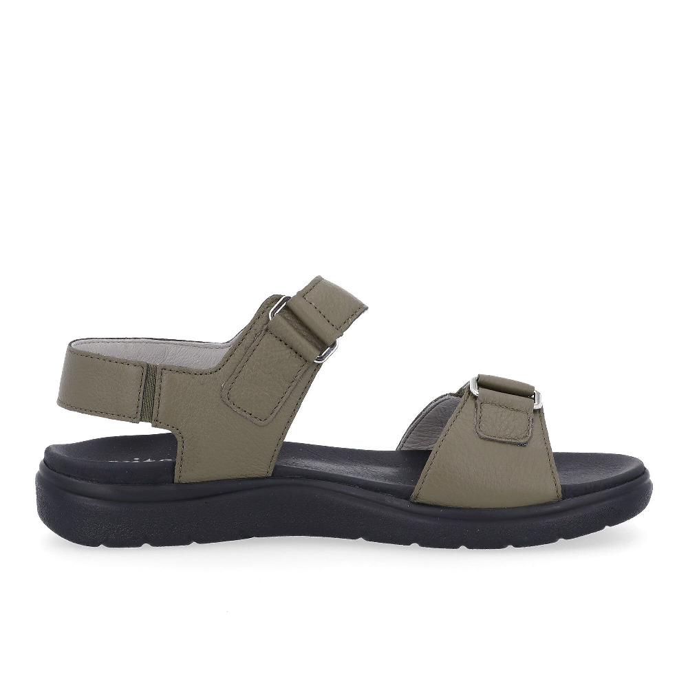 QVC Vitaform Sandalo In Pelle Con Inserto Elastico Cinturini Regolabili Con Velcro
