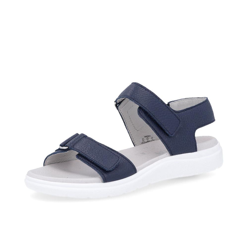 QVC Vitaform Sandalo in pelle con inserto elastico Cinturini regolabili con velcro