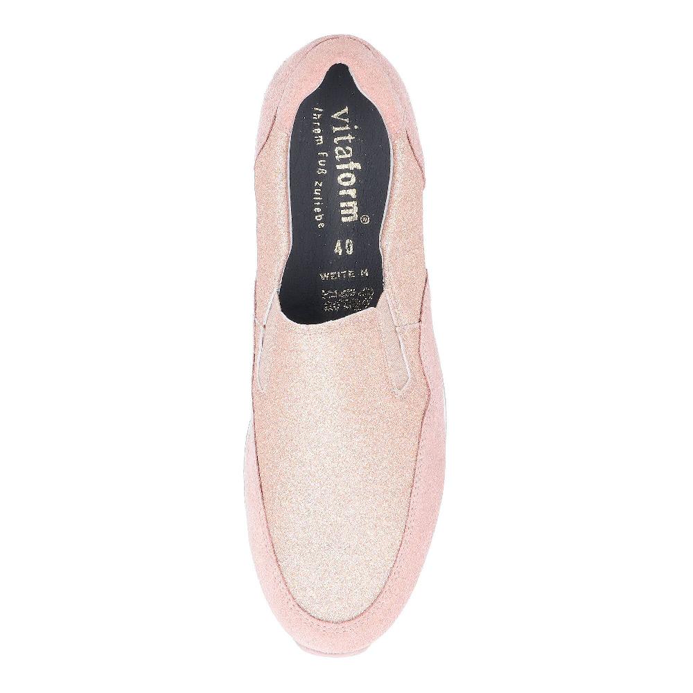 QVC Vitaform Slip On In Glitter Con Inserti In Pelle Scamosciata